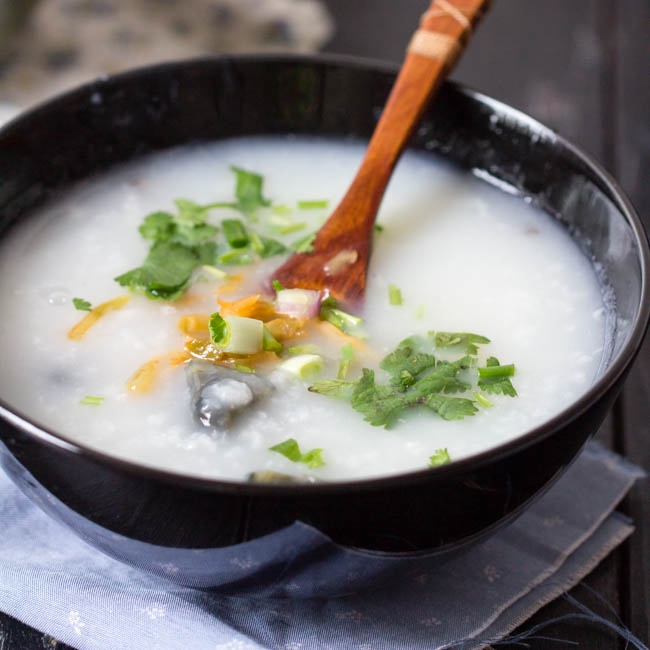 Chinese Congee with Pork and Century Egg