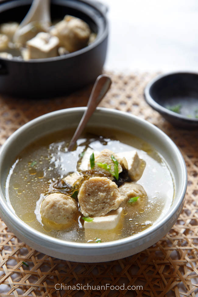 Meatball and Tofu Soup