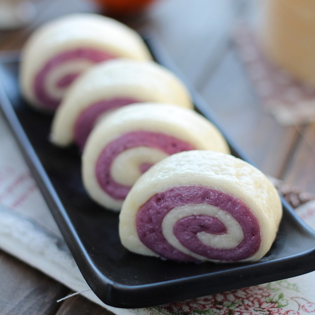 Chinese Purple Sweet Potato Buns